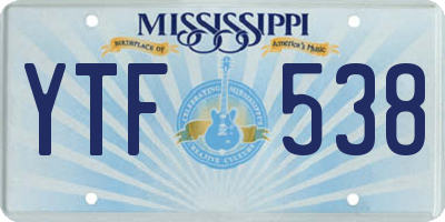 MS license plate YTF538