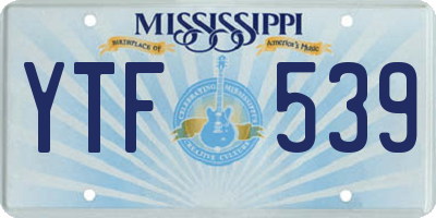 MS license plate YTF539