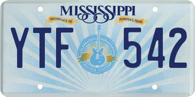 MS license plate YTF542