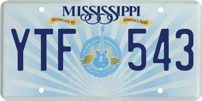 MS license plate YTF543