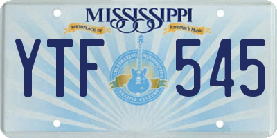 MS license plate YTF545