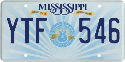 MS license plate YTF546