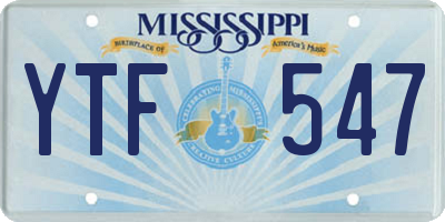 MS license plate YTF547