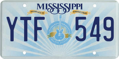 MS license plate YTF549