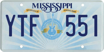MS license plate YTF551