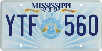 MS license plate YTF560