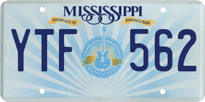 MS license plate YTF562