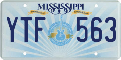 MS license plate YTF563