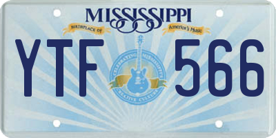 MS license plate YTF566