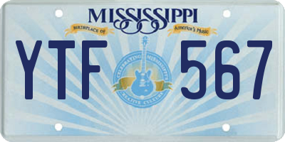 MS license plate YTF567