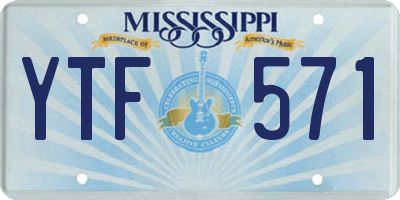 MS license plate YTF571