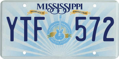 MS license plate YTF572