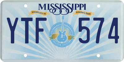 MS license plate YTF574
