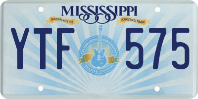 MS license plate YTF575