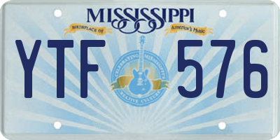 MS license plate YTF576