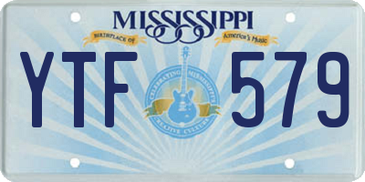 MS license plate YTF579