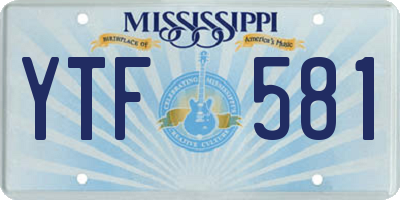 MS license plate YTF581