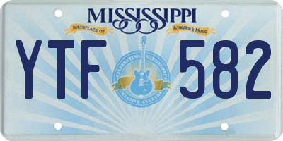 MS license plate YTF582