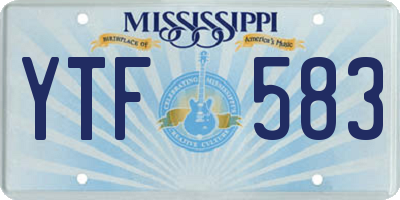 MS license plate YTF583