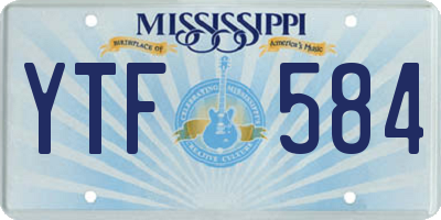 MS license plate YTF584