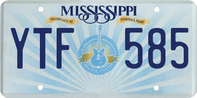 MS license plate YTF585