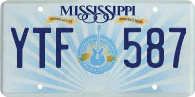 MS license plate YTF587