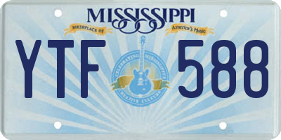 MS license plate YTF588