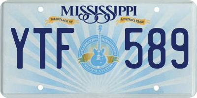 MS license plate YTF589