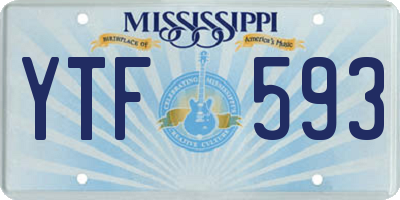 MS license plate YTF593