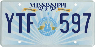 MS license plate YTF597