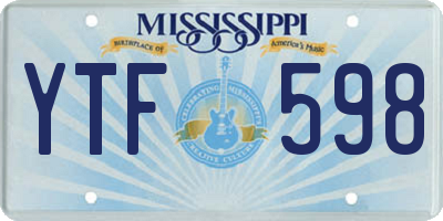 MS license plate YTF598