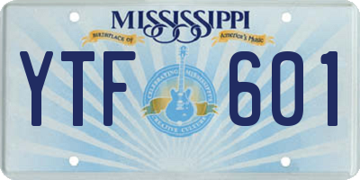 MS license plate YTF601