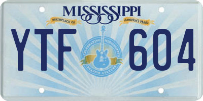 MS license plate YTF604