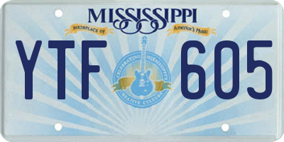 MS license plate YTF605