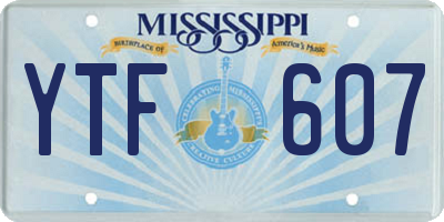 MS license plate YTF607