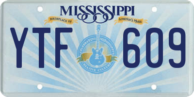 MS license plate YTF609