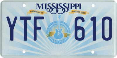 MS license plate YTF610