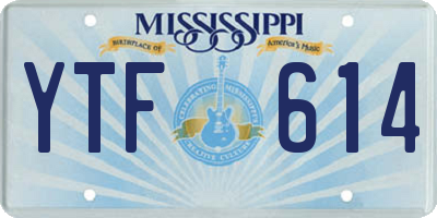MS license plate YTF614