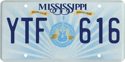 MS license plate YTF616
