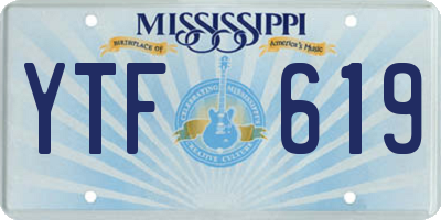 MS license plate YTF619