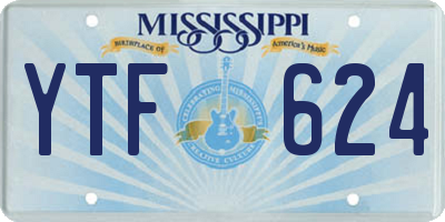 MS license plate YTF624
