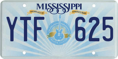 MS license plate YTF625