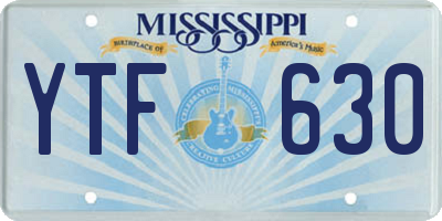 MS license plate YTF630