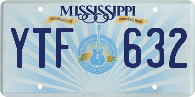 MS license plate YTF632