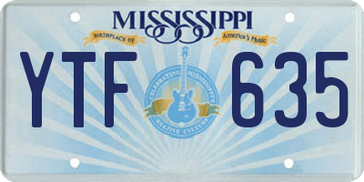 MS license plate YTF635