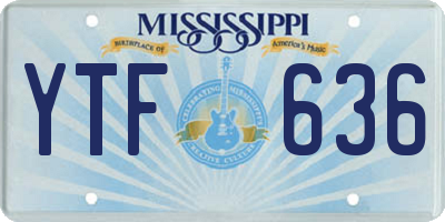 MS license plate YTF636