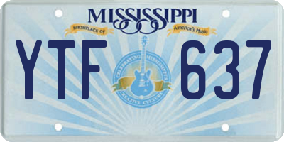 MS license plate YTF637
