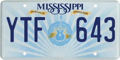 MS license plate YTF643