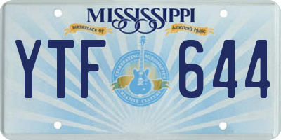 MS license plate YTF644