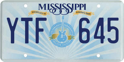 MS license plate YTF645